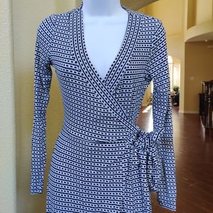 Banana Republic Black & White Wrap Dress